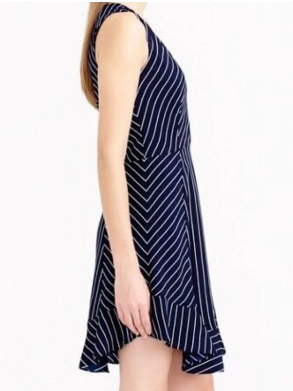 J.Crew Pinstripe Flounce Dress